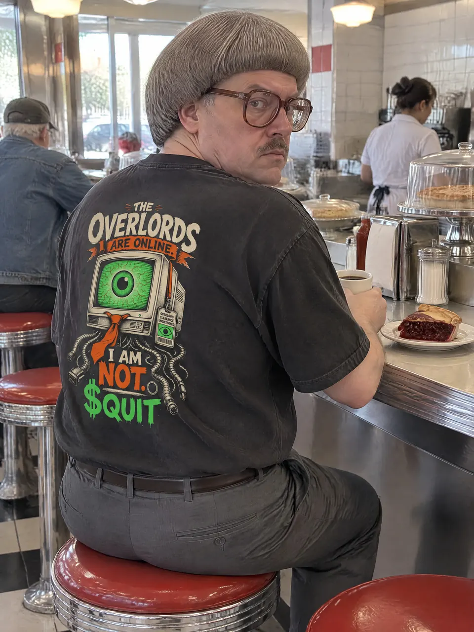 Keith From Accounts wearing The Eyeball Tee
